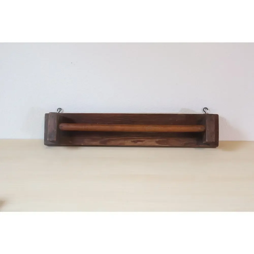 Antique Primitive Wood Towel Rack 16